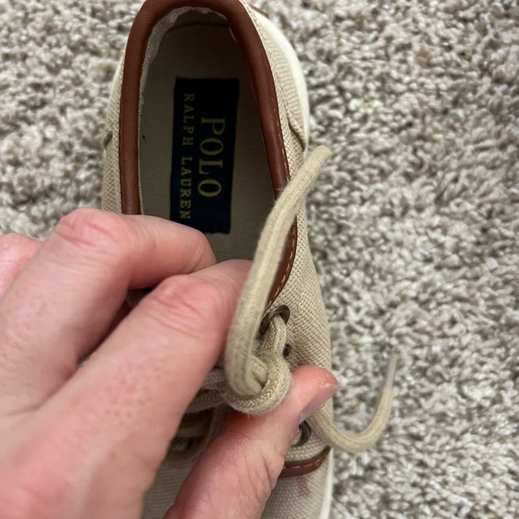 Polo Ralph Lauren Beige Canvas Sneakers toddler size 11 - Picture 7 of 10